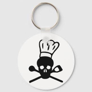 skull chef icon keychain