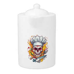 Skull Chef Kitchen Master Teapot