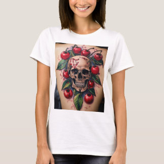 Skull Cherries Tattoo: A Bold Blend of Beauty and T-Shirt
