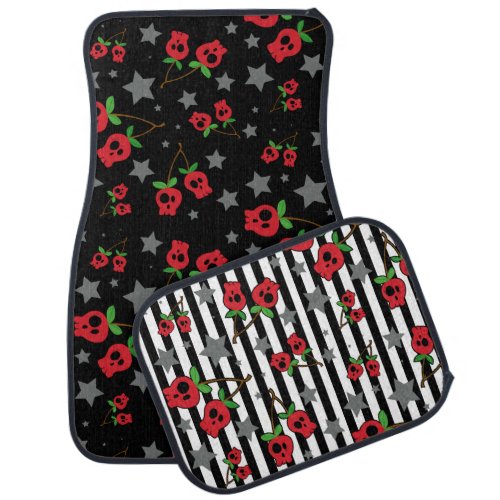 Skull Cherry Car Mats