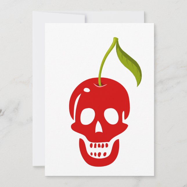 skull cherry skeleton halloween gothic invitation (Front)