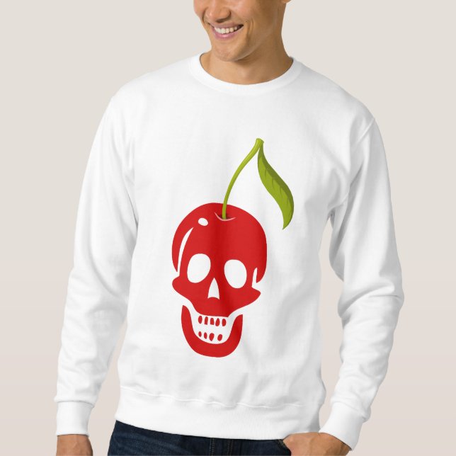 skull cherry skeleton halloween gothic sweatshirt (Front)
