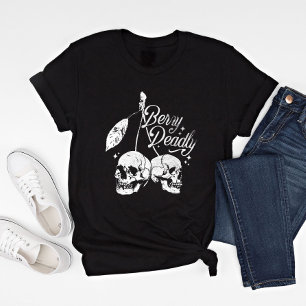 Skull Cherry Spooky and Sweet Gothic Halloween T-Shirt