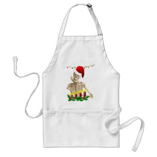 skull christmas adult apron