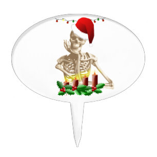 skull christmas cake topper