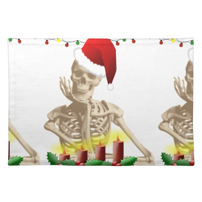 skull christmas cloth placemat (Front)