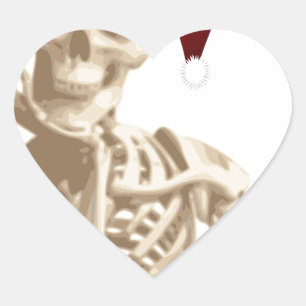 skull christmas heart sticker