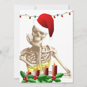 skull christmas holiday card