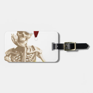 skull christmas luggage tag