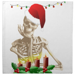 skull christmas napkin