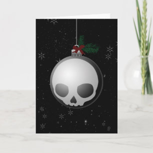 Skull Christmas Ornament Graphic Holiday Card