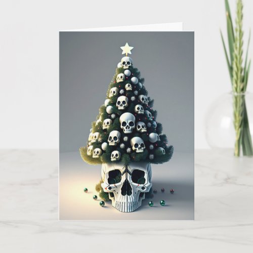 Skull Christmas Tree Card