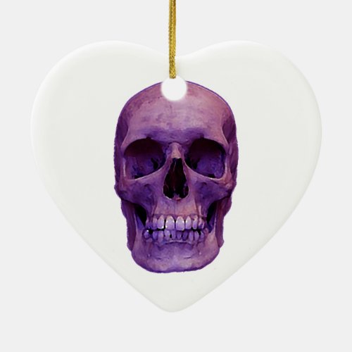Skull Christmas Tree Heart Ornament
