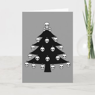 Skull Christmas Tree Holiday Card