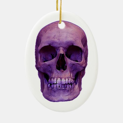 Skull Christmas Tree Oval Ornament