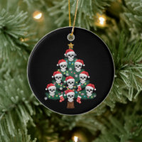 Skull Christmas Tree Pajama Cool Skeleton Santa