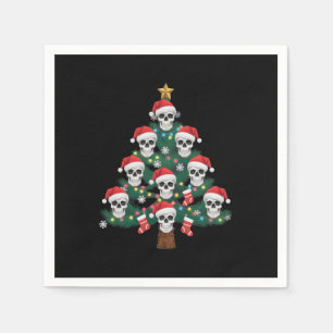 Skull Christmas Tree Pajama Cool Skeleton Santa Napkins