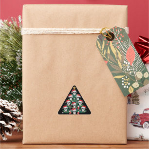 Skull Christmas Tree Pajama Cool Skeleton Santa Triangle Sticker