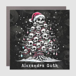 Skull Christmas Tree Pajama Skeleton Santa Hat Car Magnet