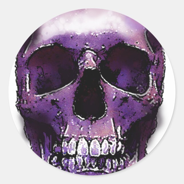Skull Classic Round Sticker (Front)
