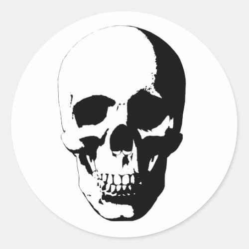 skull classic round sticker