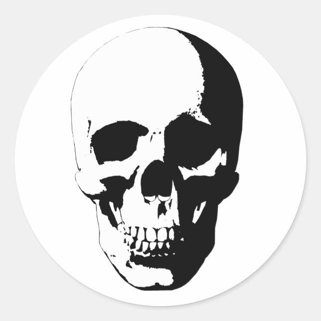 skull classic round sticker (Front)