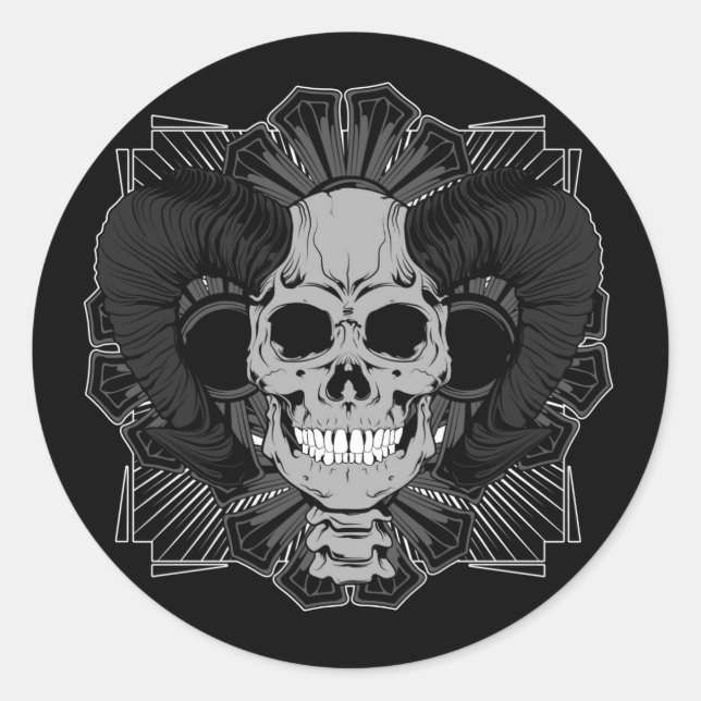 Skull Classic Round Sticker (Front)