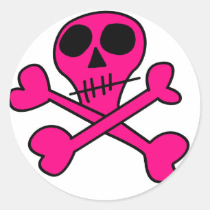 skull classic round sticker