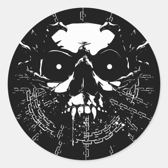 Skull Classic Round Sticker (Front)