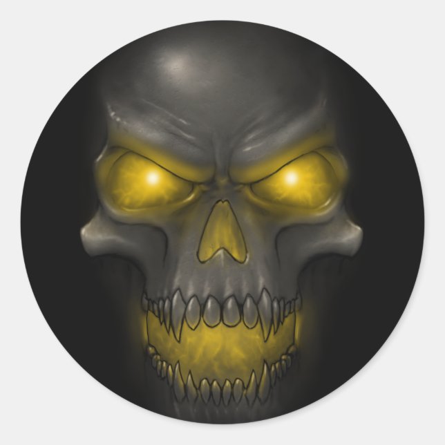 Skull Classic Round Sticker (Front)