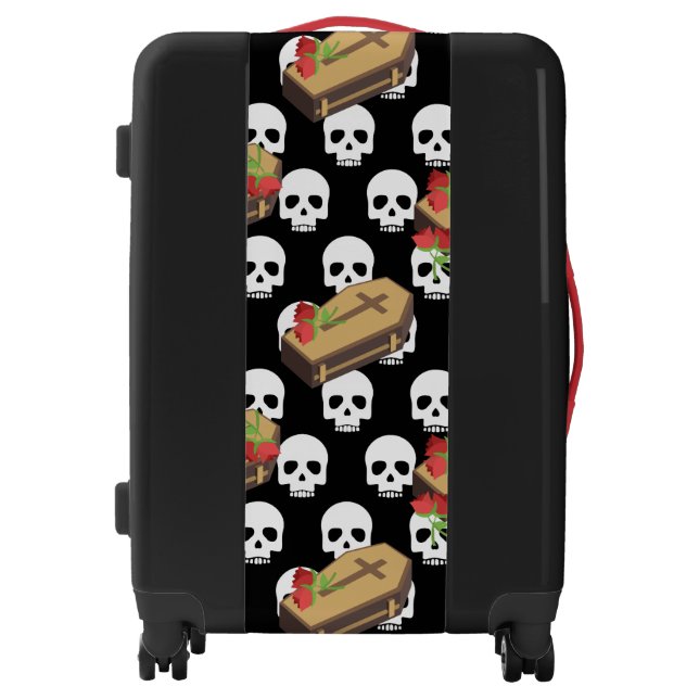 skull coffin emojis luggage (Front)