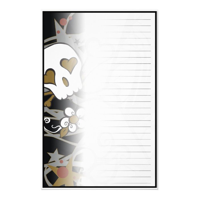 Skull collage stationary custom stationery