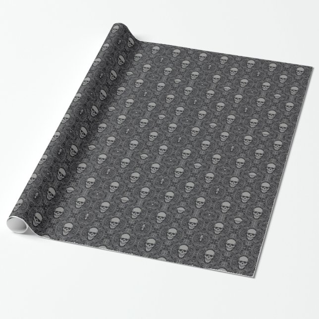 Skull Collection Wrapping Paper (Unrolled)