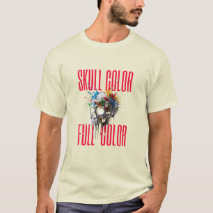 Skull Color Full Color Graphic T-Shirt