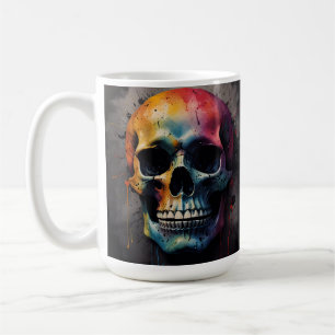 Skull colored head coffee mug