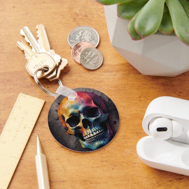 Skull colored head keychain (Desk)