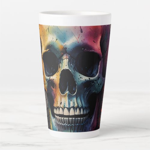 Skull colored head latte mug