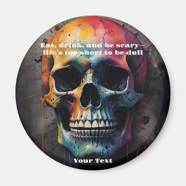 Skull colored head magnet (Front)