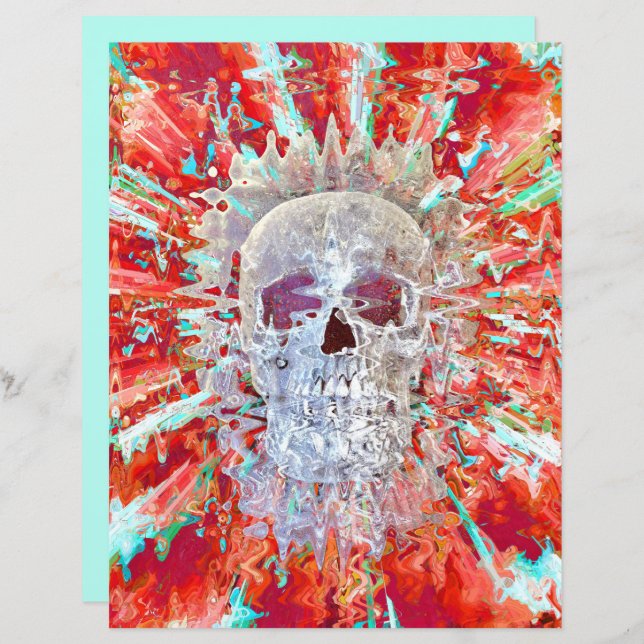 Skull Colorful Pop Art Psychedelic Surreal Artwork (Front/Back)