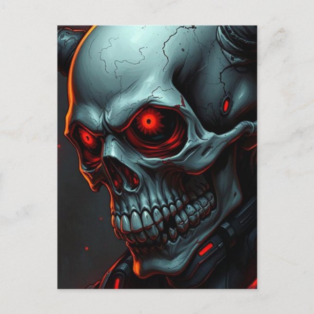 Skull Comics Style Illustration Fantasy Art Postcard (Front)
