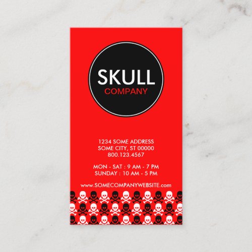 skull company center stripe business card