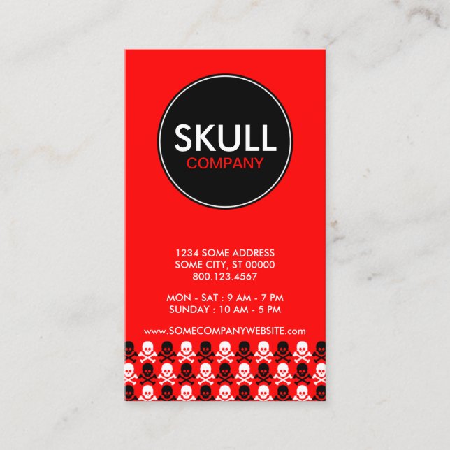 skull company center stripe business card (Front)