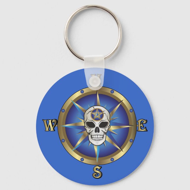 Skull Compass Keychain (Front)