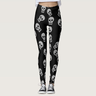 Skull Confetti Leggings Gray/Black