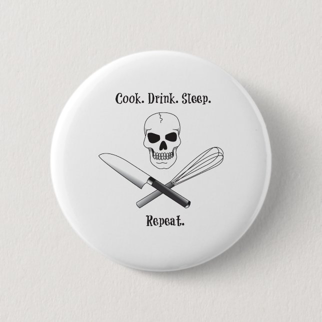 Skull Cook Saying Button (Front)