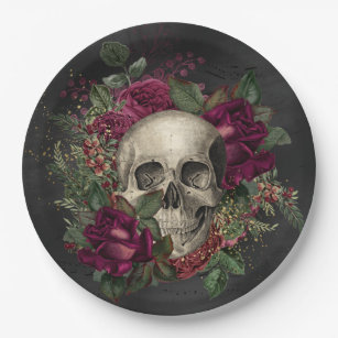 Skull, Costume party, Halloween, Gothic, spooky Paper Plates