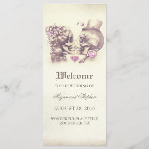 Skull Couple Deadly Pretty Wedding Programs