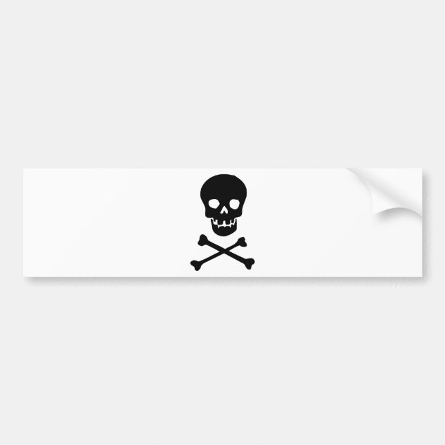 Skull / Craneo / Crânio / Crâne Bumper Sticker (Front)