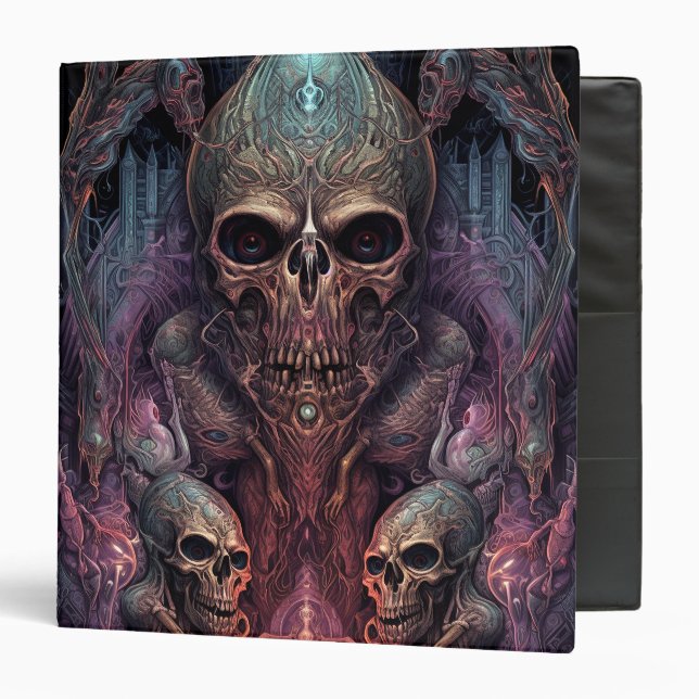 Skull Creepy Surreal Horror Art  3 Ring Binder (Front/Inside)