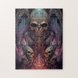Skull Creepy Surreal Horror Art Jigsaw Puzzle